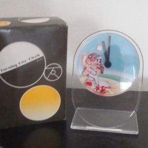 Vintage Sports Clock Novelty Turning Disc Baseball w Box